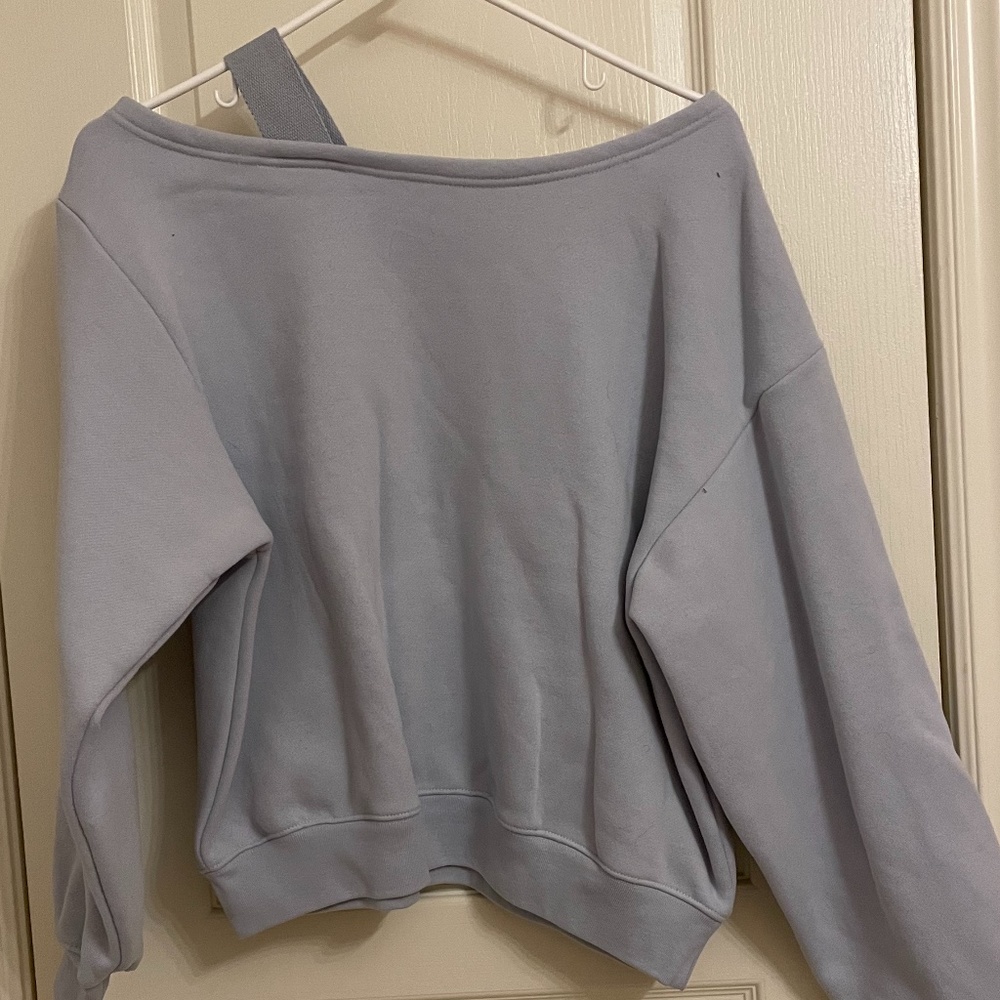 OAK + FORT Light Lavender Off-Shoulder Sweatshirt